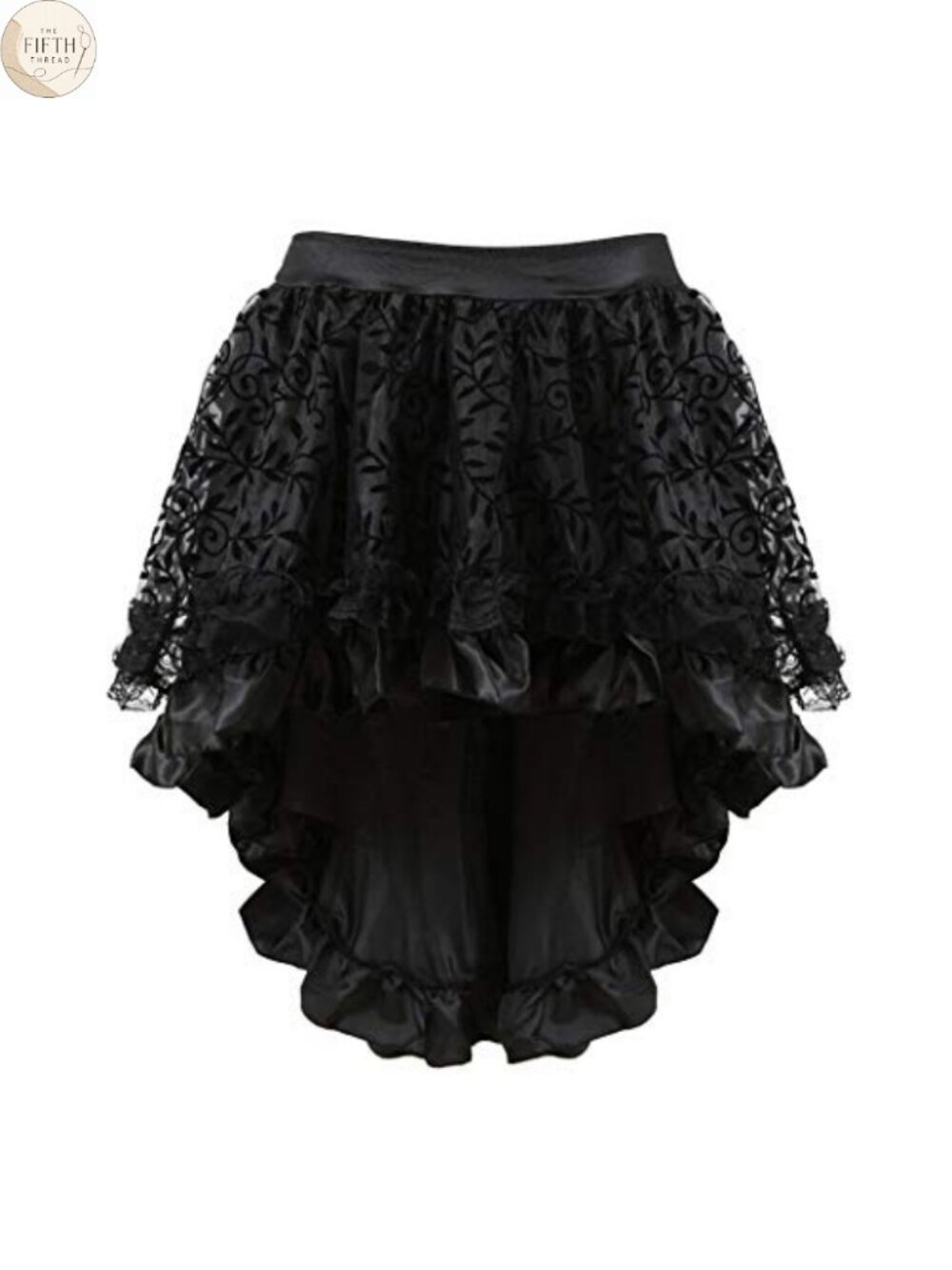 Steampunk High Low Tutu Skirt Satin Lace Cosplay Costume